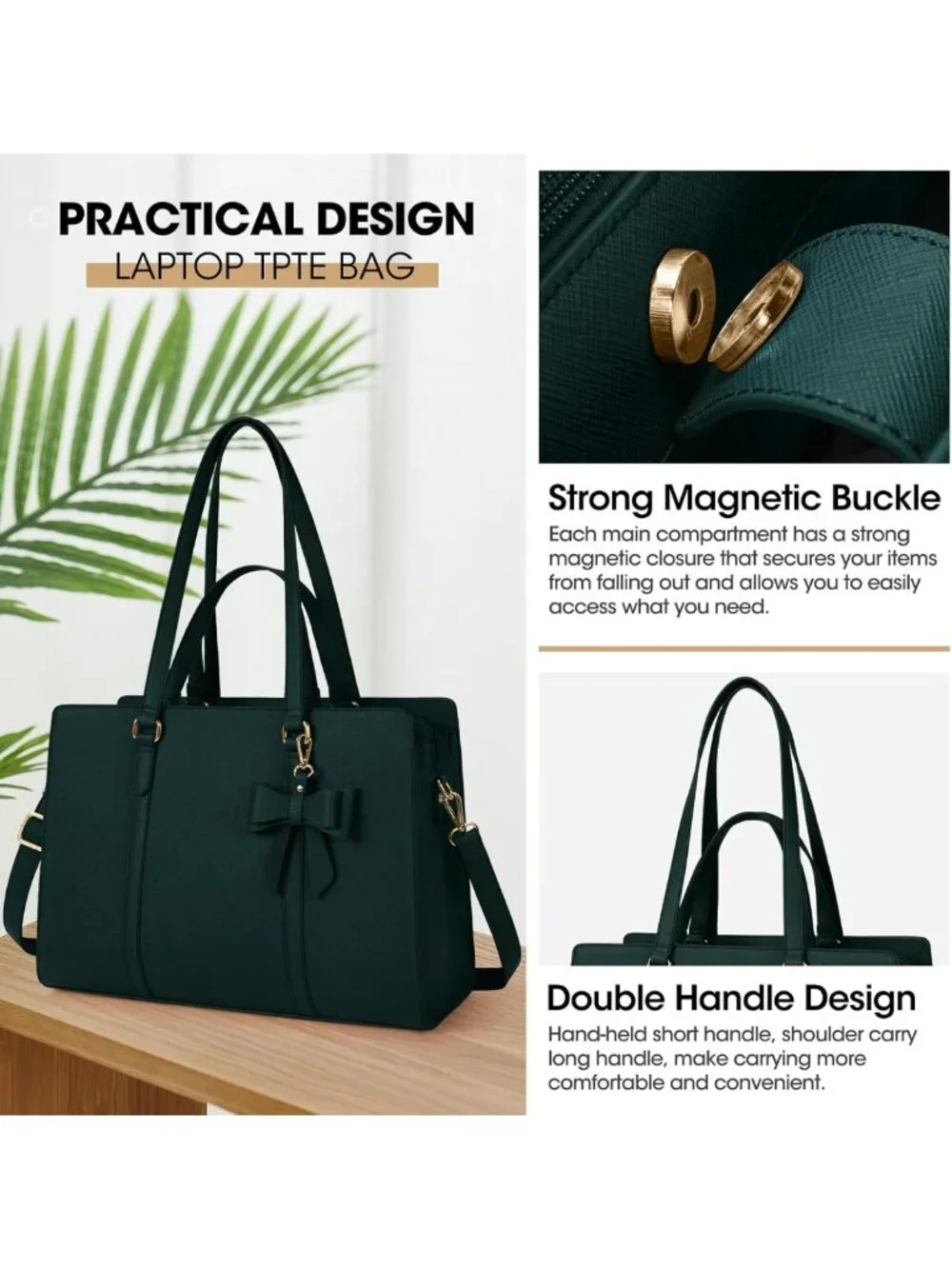 Stylish Waterproof Laptop Tote Bag for 15.6
